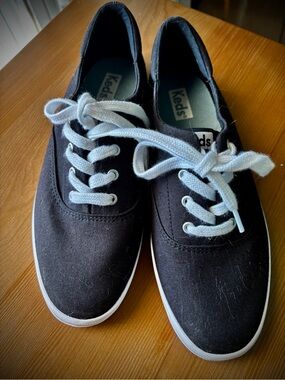 Keds Black Canvas Sneakers with White Laces
